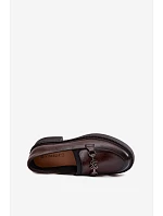 Kožené dámské mokasiny s ozdobným detailem Vinceza 39985 Čokoládové