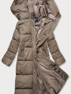 Béžová dámská zimní bunda s kapucí (AG1-J9091)
