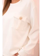 Komplet dámský máslový mikina a kalhoty s gumou ecru