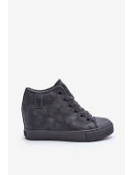 Dámské Kožené Tenisky Na Koturnu Big Star MM274005 Šedé