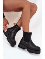 Zateplené dámské chelsea boty na platformě černé Ismira Zateplené dámské chelsea boty na platformě černé Ismira
