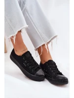 Dámské plátěné tenisky na platformě Big Star – černé Dámské plátěné tenisky na platformě Big Star – černé