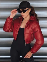Dámská krátká zimní bunda s kapucí FashionStreet bordó TY5414