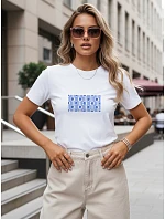Dámské bavlněné tričko s grafickým vzorem, bílé, FashionStreet NX8015RY