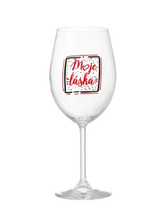 MOJE LÁSKA - čirá sklenice na víno 350 ml