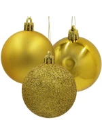 DEKORATIVNÍ PLASTOVÉ CETKY BEZPEČNÉ 12KS 60MM ZLATÉ