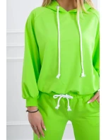 Souprava mikiny s kapucí neonově zelená Souprava mikiny s kapucí neonově zelená