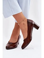 Lodičky na podpatku Vinceza 58622 Hnědé