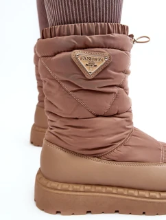 Dámské sněhule se silnou podrážkou, tmavě béžová Lureta