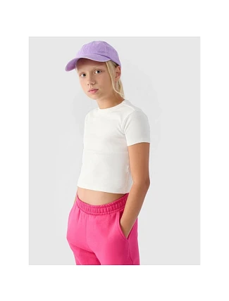 Hladké dívčí tričko 4F 4FJRSS24TTSHF2053-11S