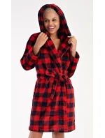 Dámský župan krátký s kapucí Kostka