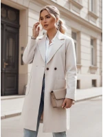 Dámský dlouhý béžový kabát LINNORE oversize FashionStreet NY0706