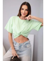 Dámská bavlněná basic halenka s krátkým rukávem jablková Dámská bavlněná basic halenka s krátkým rukávem jablková