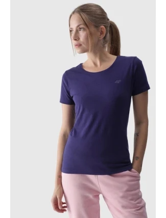 Dámské Hladké Tričko S Logem Modré 4F 4FWMM00TTSHF1845-31S