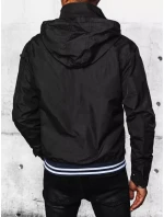 Pánská přechodná bunda s kapucí černá FashionStreet TX4378 Pánská přechodná bunda s kapucí černá FashionStreet TX4378