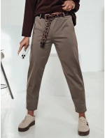 Dámské kalhoty LEOCINCIN v jedné velikosti s páskem khaki FashionStreet UY2262