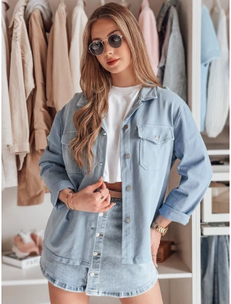 Dámská košilová bunda OVERBOR modrá FashionStreet TY4887