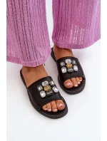 Dámské sandály s ozdobami S.Barski KV27-031 černé