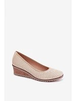 Dámské polobotky na platformě Vinceza 58629 světle béžové