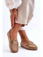 Dámské módní semišové mokasíny hnědé Rabell