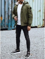 Pánská zimní bunda s odepínací kapucí zelená FashionStreet TX4836
