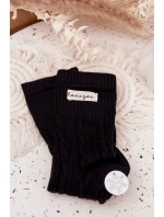 Teplé dámské ponožky s vlnou Černé Teplé dámské ponožky s vlnou Černé