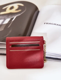 Pouzdro na karty se zlatým přívěskem, ekologická kůže, bordó Iritinme