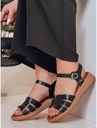 Dámské sandály na nízkém podpatku SANTORIA černé FashionStreet ZY0835