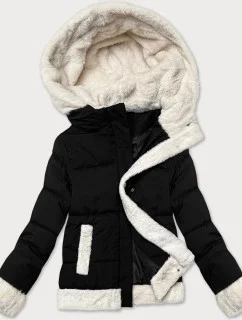 Černá dámská bunda s kožešinou J Style (16M9213-392)