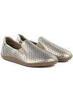 Kožené ažurové barefoot boty zlaté M.Daszynski OL38-2