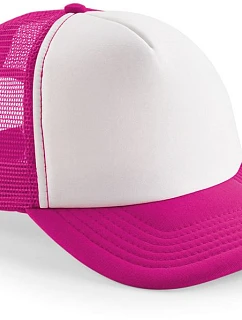 Beechfield B 645B Dětská 5 panelová síťovaná kšiltovka 53.645B fuchsia/white