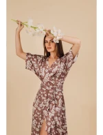 S405 Zavinovací maxi šaty s potiskem - model 2 S405 Zavinovací maxi šaty s potiskem - model 2