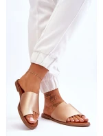 Dámské kožené žabky zlato Amite