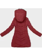 Červená dámská zimní bunda s kožešinovou podšívkou (LHD-23023) Červená dámská zimní bunda s kožešinovou podšívkou (LHD-23023)