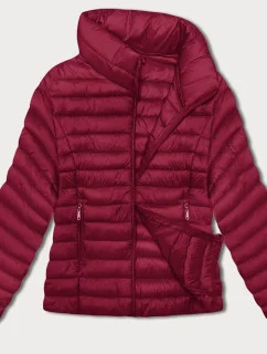 Prošívaná dámská bunda ve vínové bordó barvě se stojáčkem (16M9111-06)