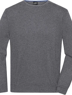 Daiber JN 1314 Pánský svetr s kulatým výstřihem 02.1314 grey heather