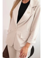 Dámská souprava Punto elegantní sako a kalhoty béžový