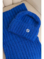 Dámská souprava čepice a dlouhý šál z měkké příze chabrová Dámská souprava čepice a dlouhý šál z měkké příze chabrová