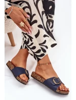 Dámské Sandály Na Korkové Platformě S Přezkou Modré Vianara