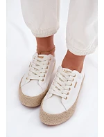 Dámské espadrilles na platformě Big Star TT274349 Bílé