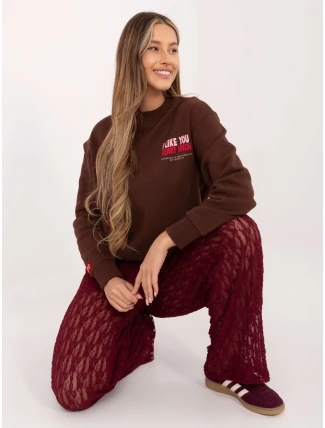 Mikina D10608BC02568J tmavě hnědá