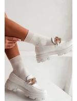 Dámské Bavlněné Ponožky s Lurexovým Lemem Ecru