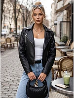 Dámská kožená bunda ve stylu Ramones, černá, FashionStreet TY5723 Dámská kožená bunda ve stylu Ramones, černá, FashionStreet TY5723