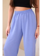Kalhoty s širokým nohavicí fialové