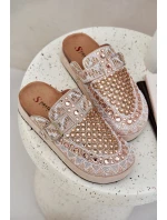 Zdobené Klapky Na Platformě Béžové Terfitra