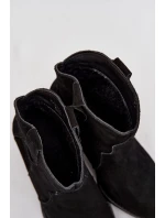 Vklouzávací dámské kovbojské boty z přírodního semiše Černé Beretta