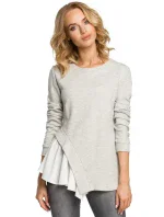 M333 Asymetrická vrstvená halenka - pudrová