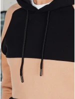 Pánská velbloudí a černá pruhovaná mikina FashionStreet BX5897 Pánská velbloudí a černá pruhovaná mikina FashionStreet BX5897