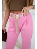 Kalhoty Puntor s páskem růžový
