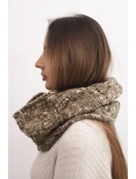 Dámský měkký zimní vlněný komín KN25 khaki+fango